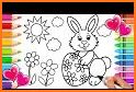 Easter bunny egg coloring book related image