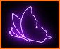 Neon Butterfly Girl Keyboard Background related image