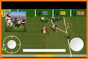 Fat football run! 3d game! Fan on a field! related image