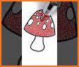 Mushroom Glitter Coloring Page related image
