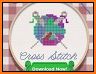 Color by Letter - Sewing game  Cross stitch related image