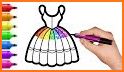 Glitter dress coloring and drawing book for Kids related image