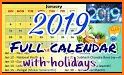 Holiday Calendar 2019 related image