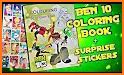 Paint Ben Aliens Coloring Book of 10 years related image