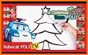Glitter Christmas Tree coloring for kids related image