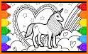 Sparkling Rainbow Unicorns Coloring Book For Kids related image