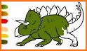 Cute Animated Dinosaur Coloring Pages related image