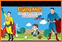 Flying man related image