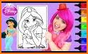 cartoon coloring book and princess coloring book related image