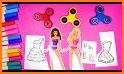 Nice Fashion Girl Coloring Book - Kids Coloring related image