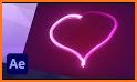 Neon Streaks Heart Keyboard Background related image