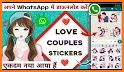 Cute Couple (Love) Stickers For WhatsApp related image