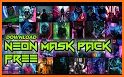 Neon Mask Girl Keyboard Background related image